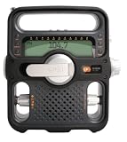 ETON FR550 - Radio R&eacute;veil AM/FM/LW/Ondes Courtes - Dynamo et Solaire - Ecran LCD - Multifonctions- Noir.