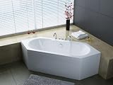 BERNSTEIN Acryl 6 Eck Badewanne 210 x 80 + Rahmen + Ab + Überlauf 2101