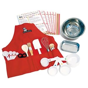 Playful Chef Cooking Kit for Kids Ages 3 and Up - Red