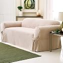 Soft Suede Sofa Slipcover - Taupe