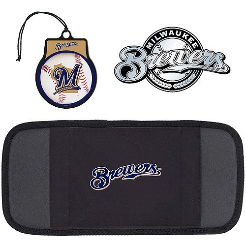 Milwaukee Brewers Automotive Package: Emblem, Air Freshner & CD Visor