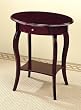 Cherry Finish Solid Wood Oval Accent Side Table