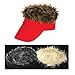 Red Wacky Hair Visor With 3 sets of Built in Hair
