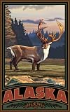 Northwest Art Mall 11 x 17 Poster Alaska Caribou by Paul A. Lanquist