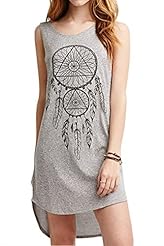 Plaid Print High-Low-Hem Open-Back Polyester/Spandex  Dress