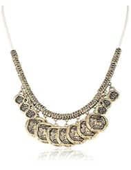 Steve Madden Worn Gold Shaky Disc Adjustable Long Necklace, 44"