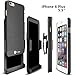 iPhone 6 Plus Case, F-color&trade Two-in-One Design Slim Hard Shield Layer Holster Case with Kickstand and Locking Belt Swivel Clip for Apple iPhone 6 Plus 5.5 Inch, Black