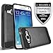 Galaxy On5 Case With Tempered Glass Screen Protector,IDEA LINE(TM) Hybrid Hard Shockproof Slim Fit Brushed Shockproof Protector Cover Heavy Duty Protective (Black/Black)