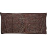 Jamawar Bedspread Pure Wool Asian Jacquard Pattern India 55 inches x 106 inches (wbscov074-x)
