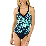 Merona® Women's Leaf Print Tankini - Blue/Green/White