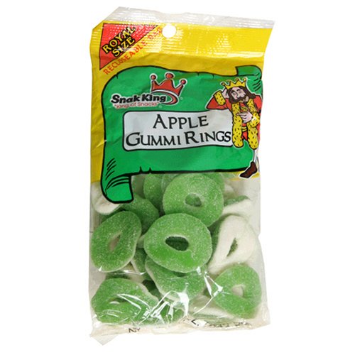 Snak King Apple Gummi Rings, 10-Ounce Bags (Pack of 24) by Candy Mixes