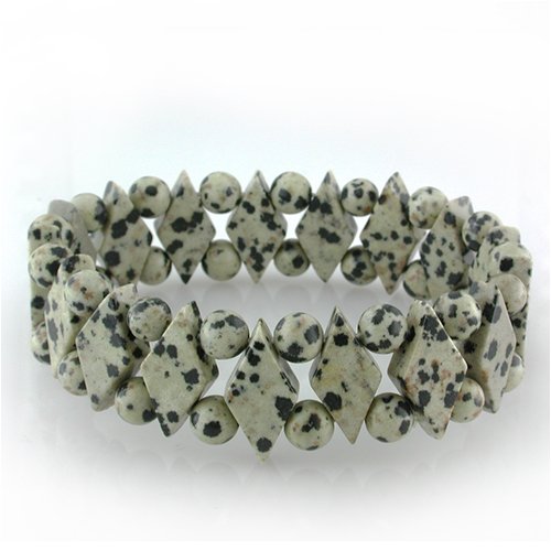 Cute Stretchy Dalmation Jasper Bracelet