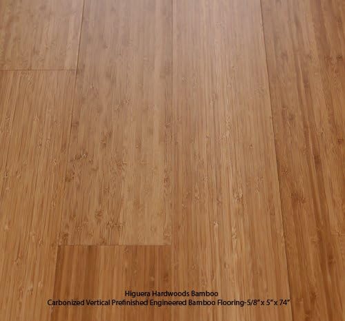 12pc Box 6 Ft Planks Prefinished Carbonized-Honey Color, Vertical Grain , ENGINEERED Bamboo Flooring