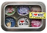 New York City Bottle Cap 6 pc Magnet Set w/ Case