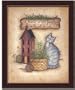 Purr-Fact Home Cat Folk Art Country Decor Sign Framed