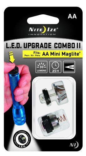 Nite Ize LUC2-07 L.E.D. Combo Kit Upgrades AA Mini Mag-Lite from Incandescent to LED Technology with on/off switch (japan import)