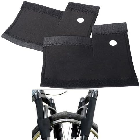 Ricco shop Bicycle Front Fork Protective Sleeves Tape - Black (Pair)