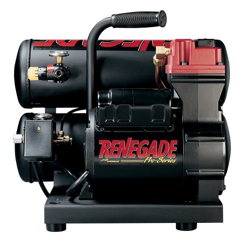 Thomas Compressors T-200ST 13 Amp 2 Horsepower 4 Gallon Oil-Free Twin Hot Dog Compressor