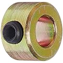 Climax Metal CRC-025 Steel Set Screw Collar, Corrosion Resistant, Yellow Zinc Plating, 1/4" Bore Size, 1/2" OD, With 10-32 x 1/8 Set Screw