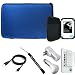 Blue Nylon Hard Durable Premium Cover Carrying Case with Interior Mesh Pocket + Indlues a 4-Inch Determination Hand Strap + Includes a Anti Glare Screen Protector + 3 in 1 Travel Charger Combo Set includes a Home and Car Charger with a USB Sync Data Cable for your eReader