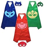YL PJ Masks Costumes For Kids Set of 3 Catboy Owlette Mask with Cape (27.5 inches)