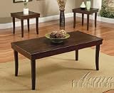 3pc Coffee Table and Brown Finish