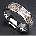 King Will 8mm Camouflage Hunting Mens Tungsten Ring Camo Step Edge Polished Wedding Band Trees Leaves