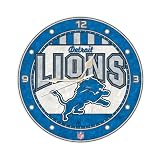 Detroit Lions 12 Inch Art Glass Clock