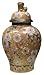 Golden Plum Blossom mantle temple jar - hand painted chinese porcelain 15"H