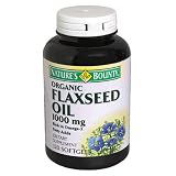 Nature's Bounty Organic Flaxseed Oil, 1000 mg, 120 Softgels (Pack of 2)