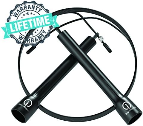 Jump Rope By ignitionfit - The Ultimate High Speed Jump Rope for Boxing, Crossfit, MMA + Fitness Training for both Men and Women - Adjustable10ft Tangle Free Cable - 100% Too!