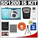 Canon PowerShot SD1200 IS Digital ELPH Camera (Blue) + 8GB SD Card + Case + NB-6L + Accessory Kit