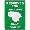 RESERVED FOR " LITHUANIAN ONLY " PARKING SIGN COUNTRY LITHUANIA