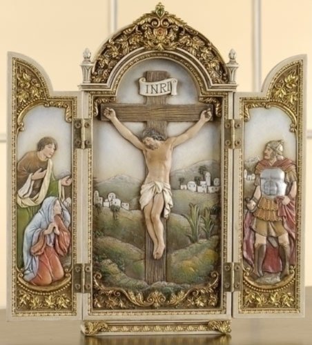 12 Guardian Crucifixion Tryptych Scene
