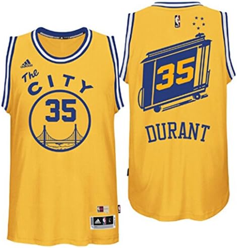 Mens Kevin Durant #35 Warriors Player Jerseys Yellow (XXL)