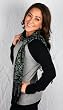Batik Scarf - Sage Green Lizards on Black
