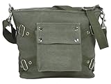 OLIVE DRAB VINTAGE ONE-POCKET CANVAS BAG