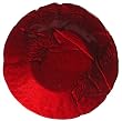 Red Glass Charger with Leaf Design 13"D