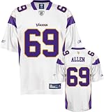 Jared Allen Jersey: Reebok White Replica #69 Minnesota Vikings Jersey - X-Large
