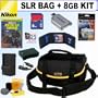8GB Deluxe Accessory Kit for Nikon Digtal SLR Cameras with Original Nikon Gadget Bag