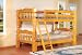 Honey Oak Finish Wood 4&frac12;" Posts Twin Size Convertible Bunk Bed