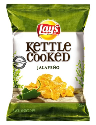 Lay's Kettle Cooked Potato Chips, Jalapeno, 8.5 Ounce (Pack of 4)