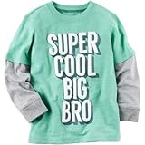 カーターズ Carter's/ ロングスリーブ レイヤー ルック クール リトル ブラザー グラフィック ティ グリーン トップス長袖Tシャツ 4歳【並行輸入】