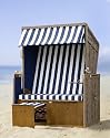 Strandkorb Nordsee blau