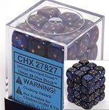 Chessex Scarab 12mm d6 Royal Blue w/Gold Dice Block 36 Dice