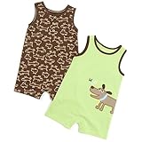 Carter's 2 Pack Dog Romper Set GREEN/MLT 18 Mo