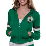 NBA Boston Celtics Women's Clearly Fan Full Zip Hoodie - Kelly Green (Small)