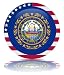 Wallmonkeys Peel and Stick Wall Decals - New Hampshire State Flag round Button (usa Nh Vector Reflec