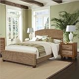 Home Styles Cabana Banana Queen Natural Woven Bed 2 Piece Bedroom Set in Ho ....