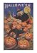 Boy Fleeing Witch and Leering Pumpkins Art Poster Print, 13x18